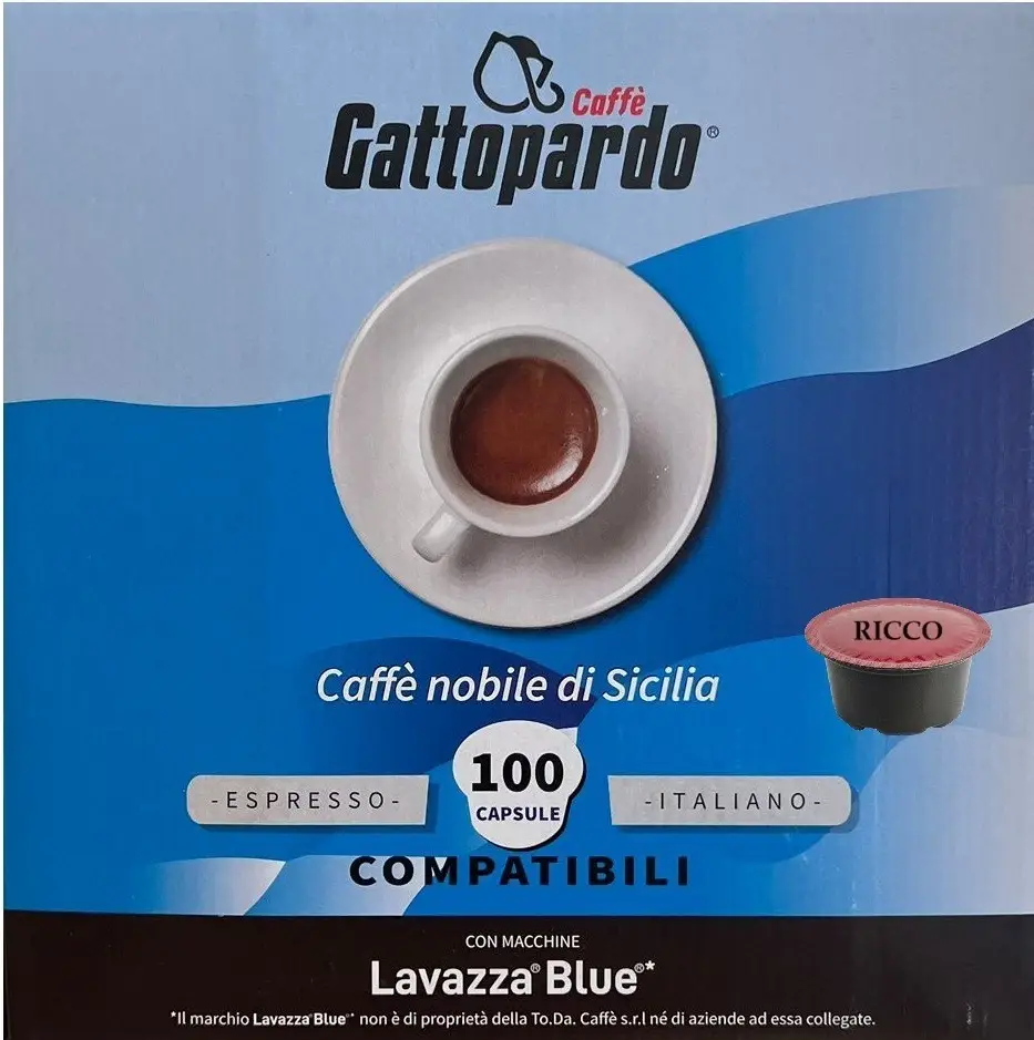 100 Capsule Gattopardo Lavazza Blue/Black Ricco